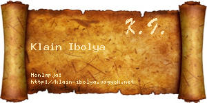 Klain Ibolya névjegykártya